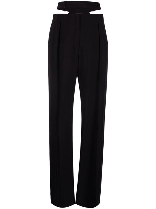 Black Cutout Tailored Trousers