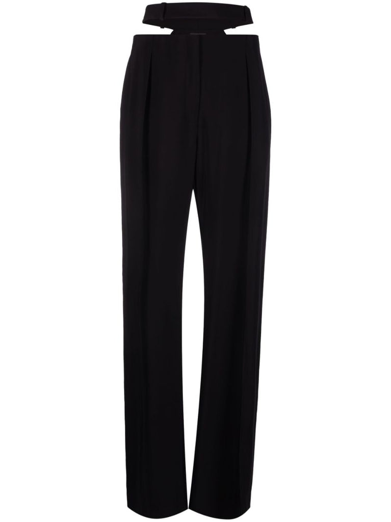 Black Cutout Tailored Trousers