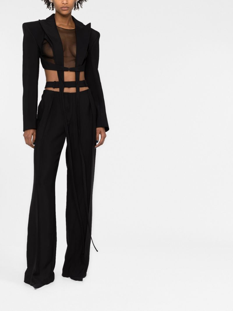 Black Cutout Tailored Trousers