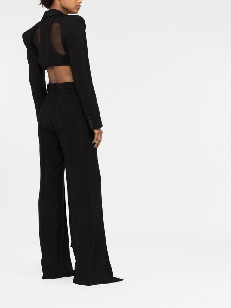 Black Cutout Tailored Trousers
