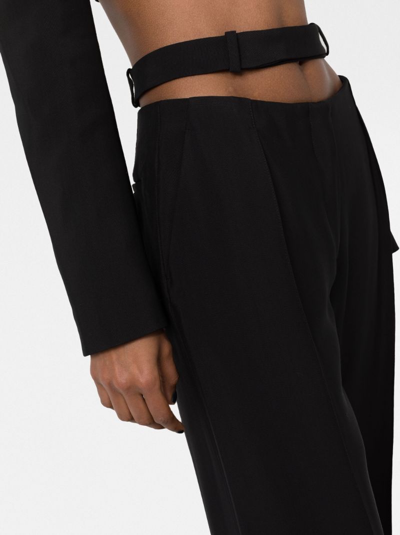 Black Cutout Tailored Trousers
