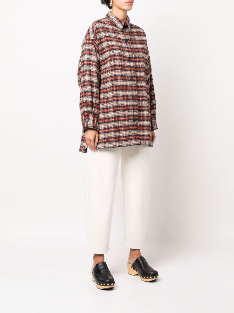 Brown Checked Shirt Jacket