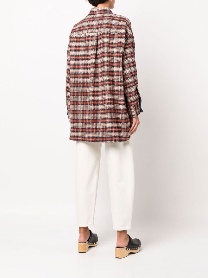 Brown Checked Shirt Jacket