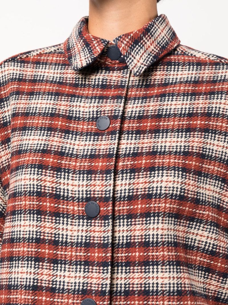 Brown Checked Shirt Jacket