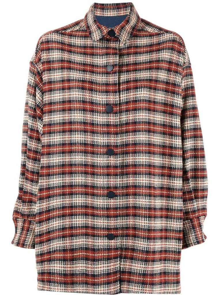 Brown Checked Shirt Jacket