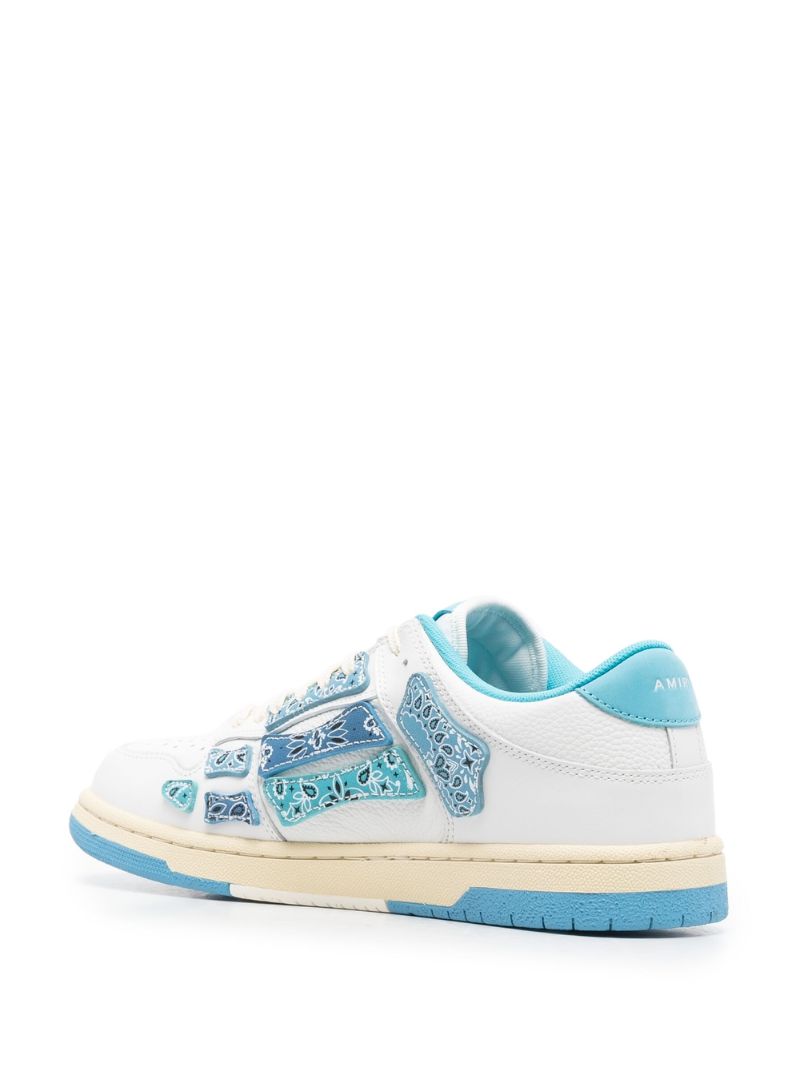White Skel Top Low Bandana Leather Sneakers