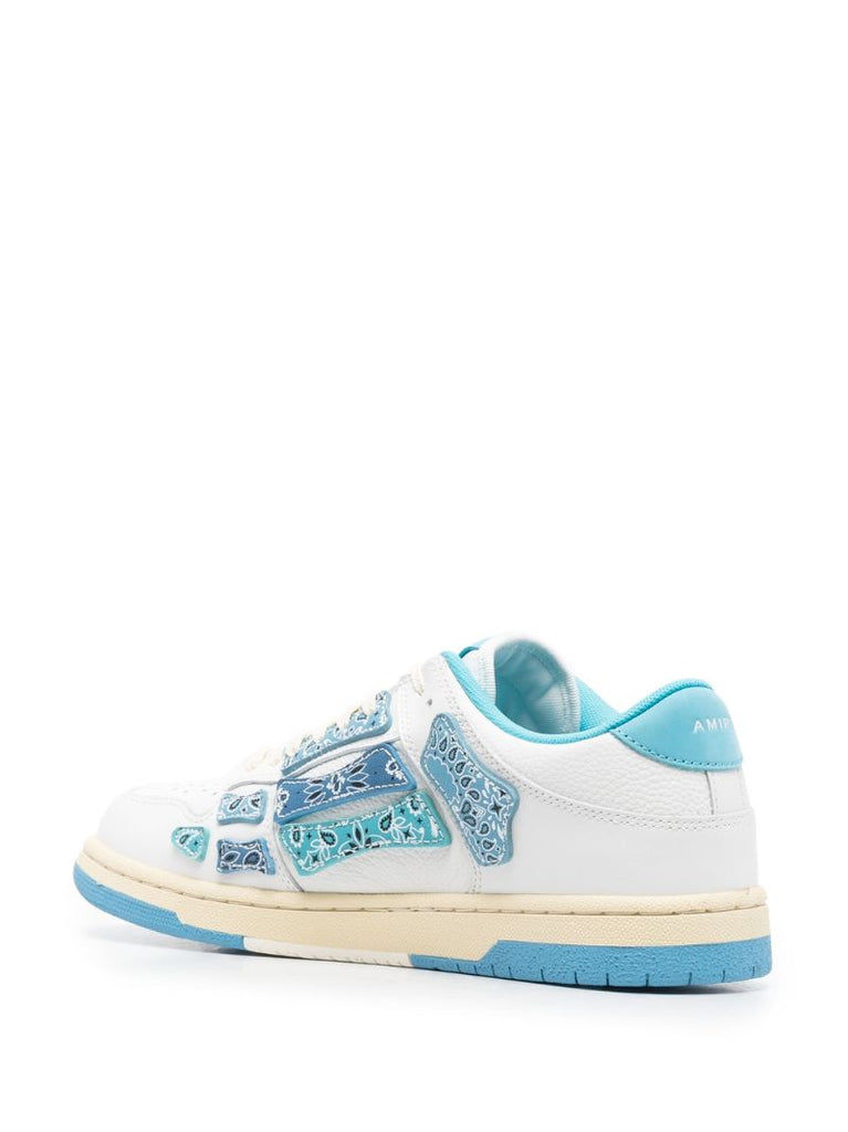 White Skel Top Low Bandana Leather Sneakers