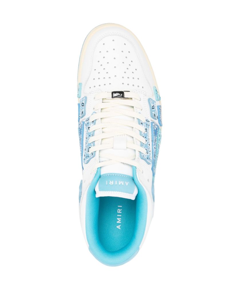White Skel Top Low Bandana Leather Sneakers