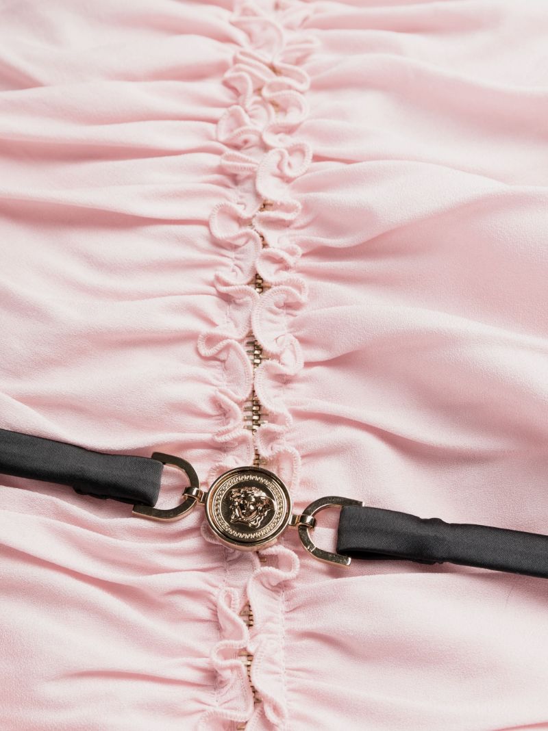 Pink Medusa Ruched Mini Dress
