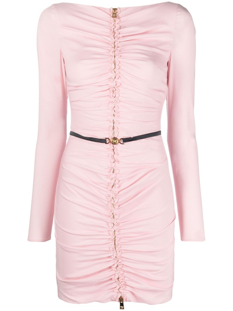 Pink Medusa Ruched Mini Dress