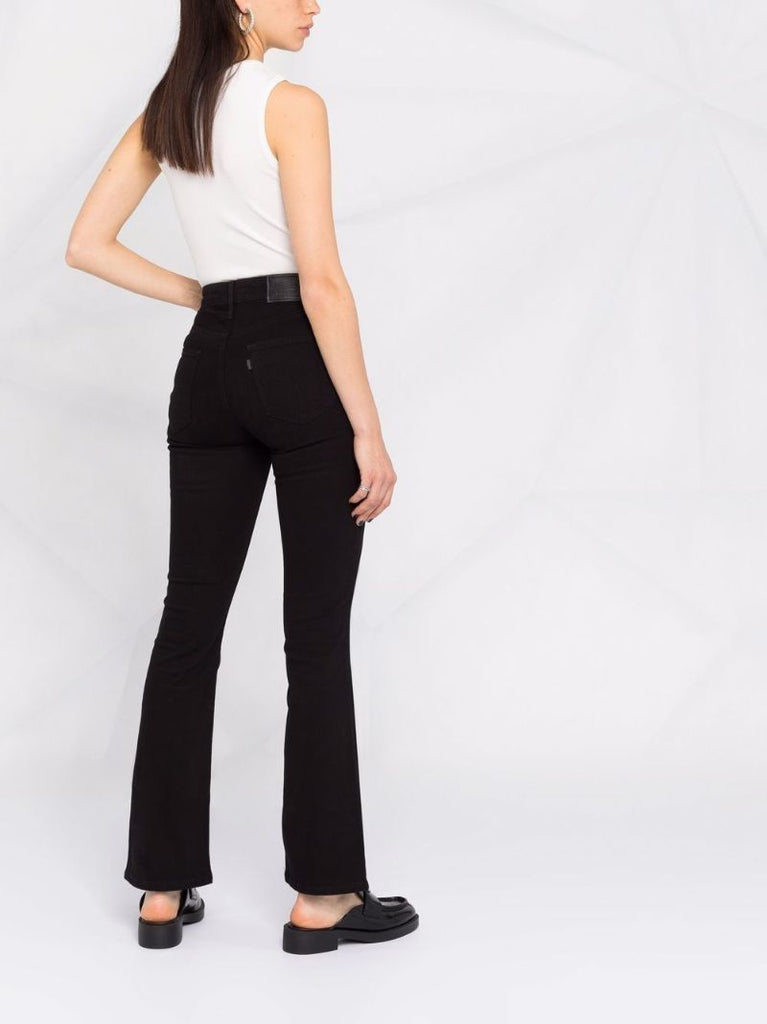 Black 725 High Waist Bootcut Jeans