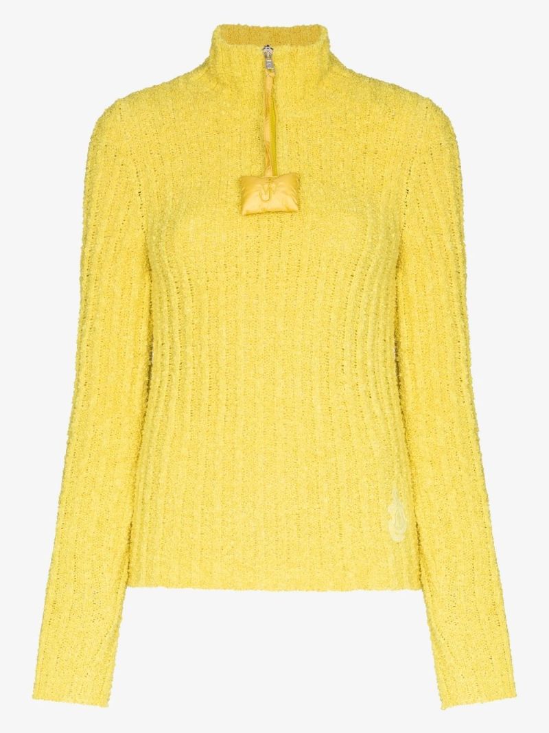 1 Moncler Jw Anderson Yellow BouclÃ_x0083_Â© Half-zip Sweatshirt