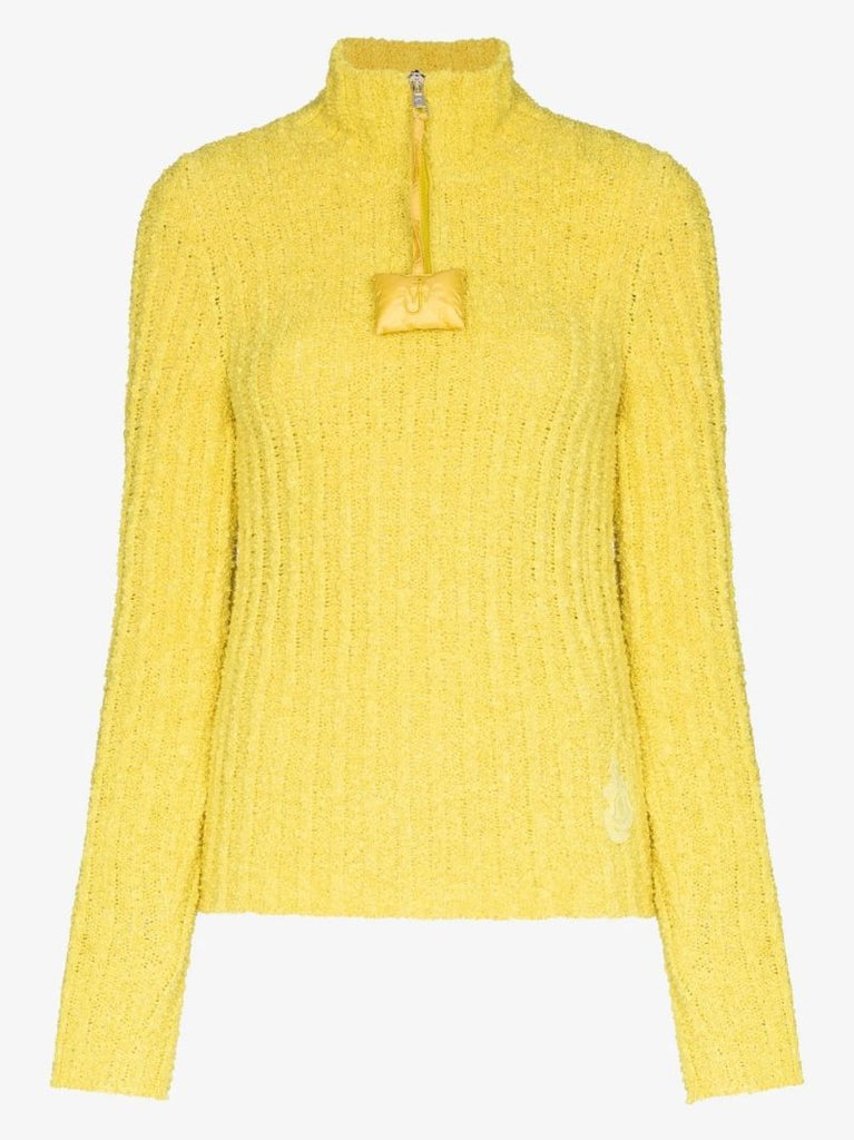 1 Moncler Jw Anderson Yellow BouclÃ_x0083_Â© Half-zip Sweatshirt
