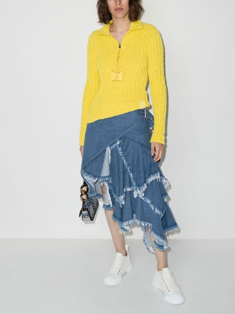 1 Moncler Jw Anderson Yellow BouclÃ_x0083_Â© Half-zip Sweatshirt