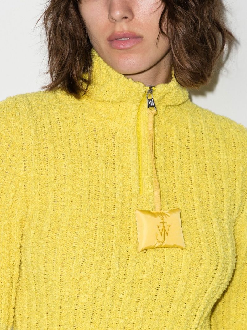 1 Moncler Jw Anderson Yellow BouclÃ_x0083_Â© Half-zip Sweatshirt