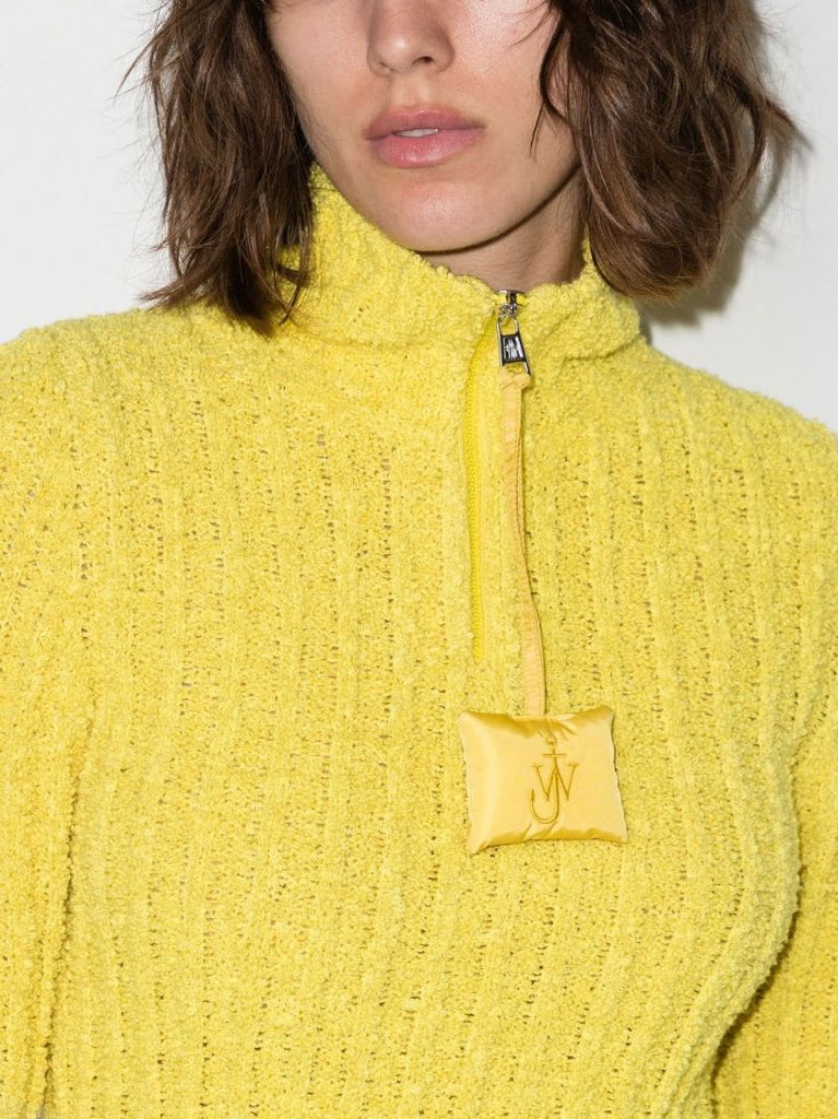 1 Moncler Jw Anderson Yellow BouclÃ_x0083_Â© Half-zip Sweatshirt