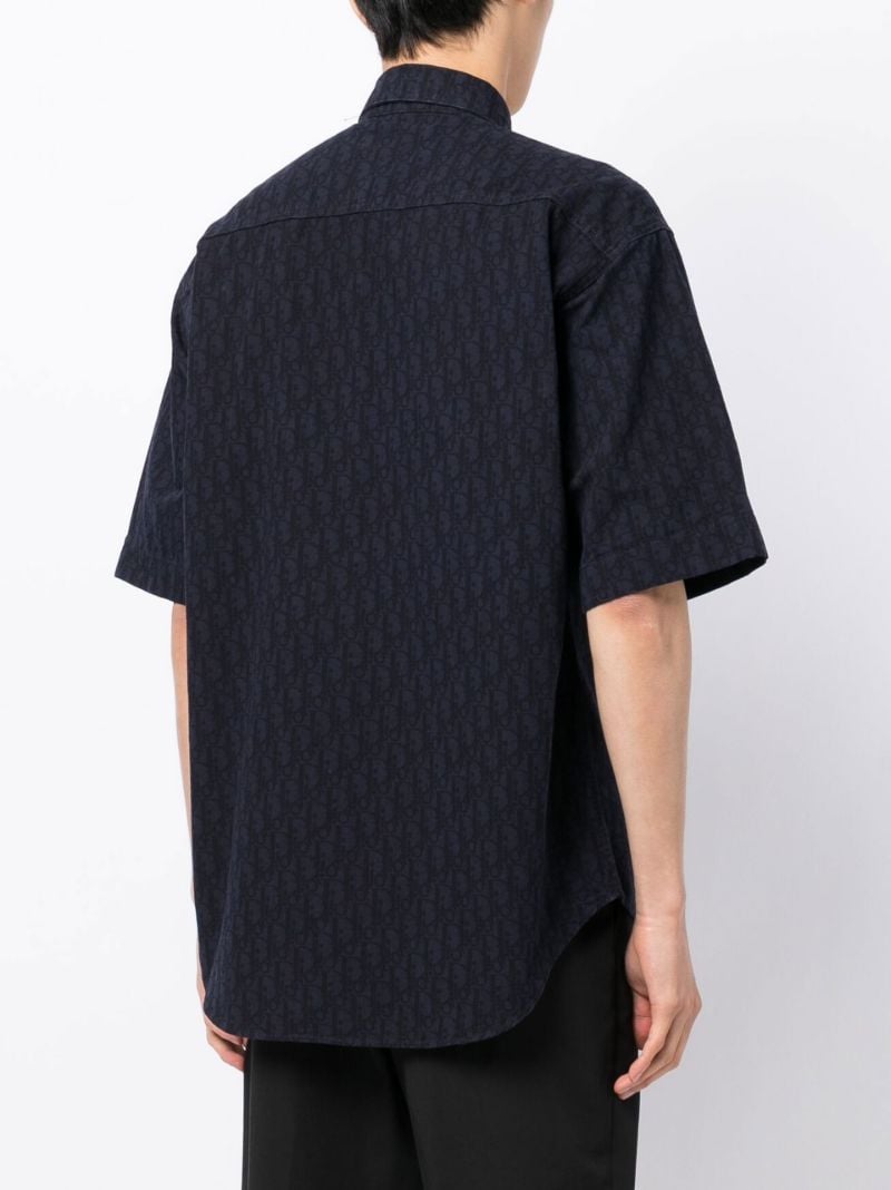 Navy Short Sleeve Button-down Shirt