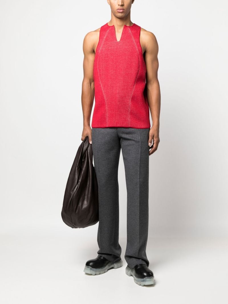Grey Straight Flannel Wool Trousers