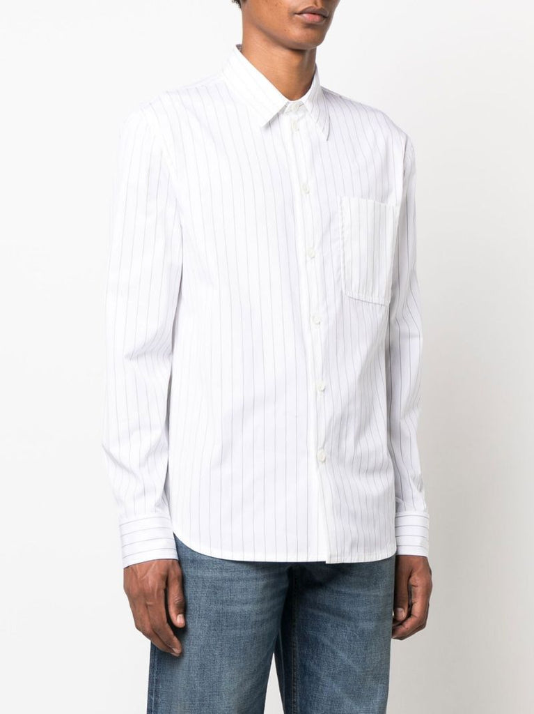 White Pinstripe Cotton Shirt