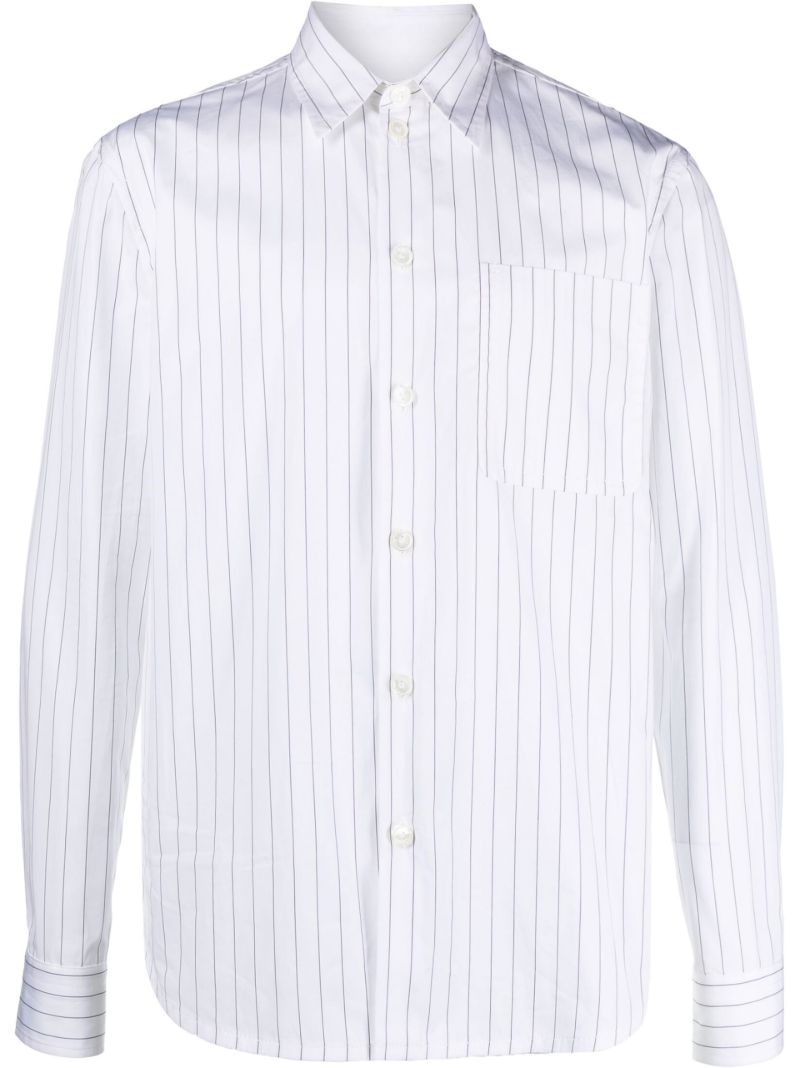 White Pinstripe Cotton Shirt