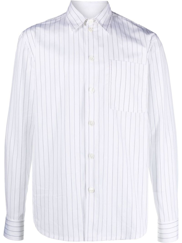 White Pinstripe Cotton Shirt