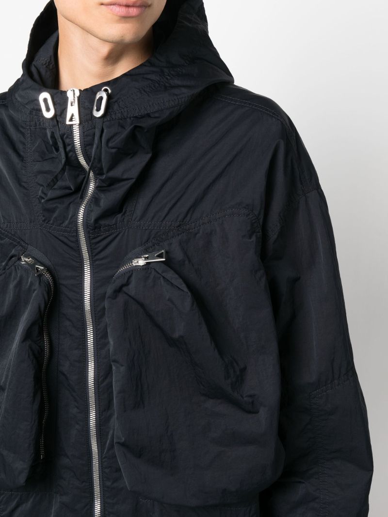 Blue Technical Hooded Parka Coat