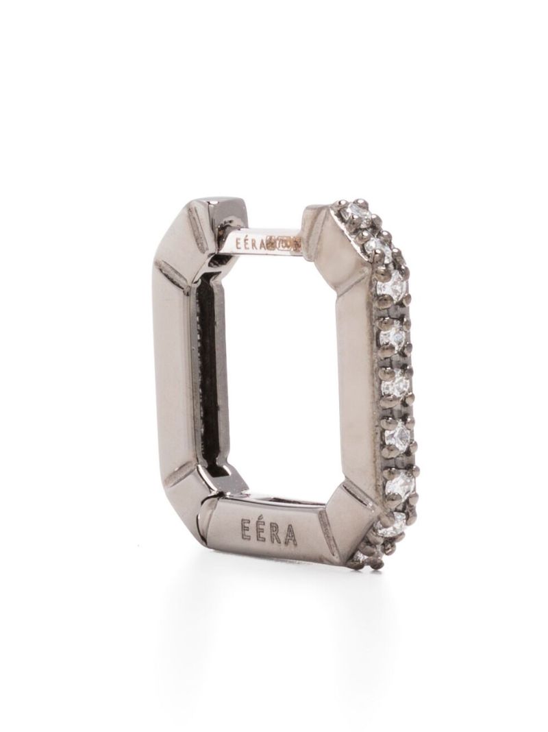 18k Blackened Gold Candy Mini Diamond Single Hoop Earring