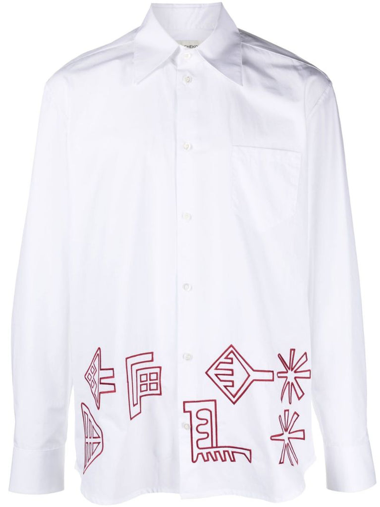 White Lielan Embroidered Shirt