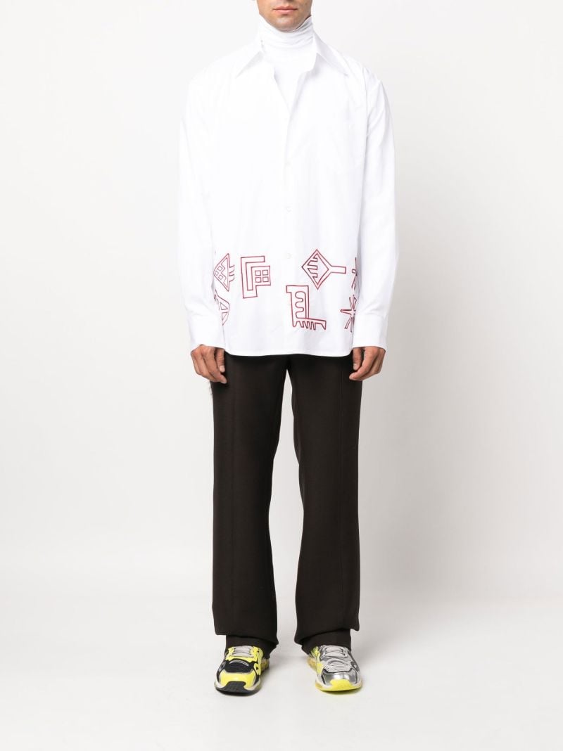 White Lielan Embroidered Shirt