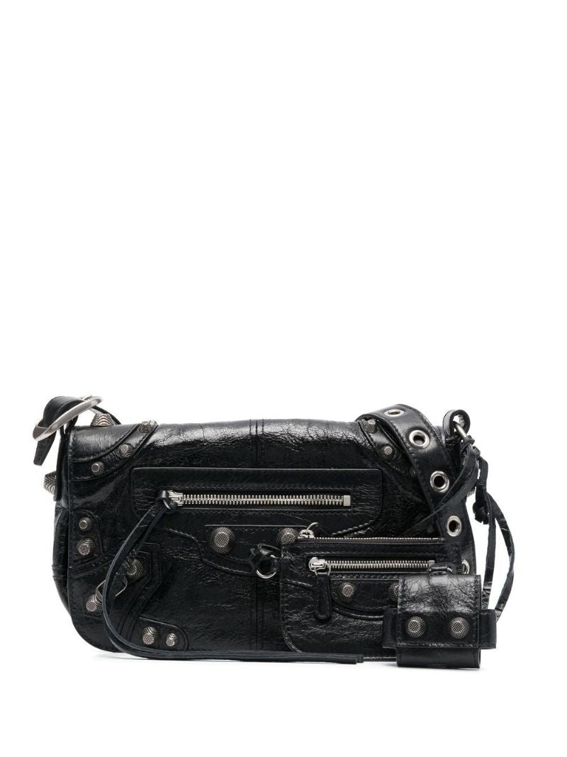 Black Le Cagole Leather Cross Body Bag