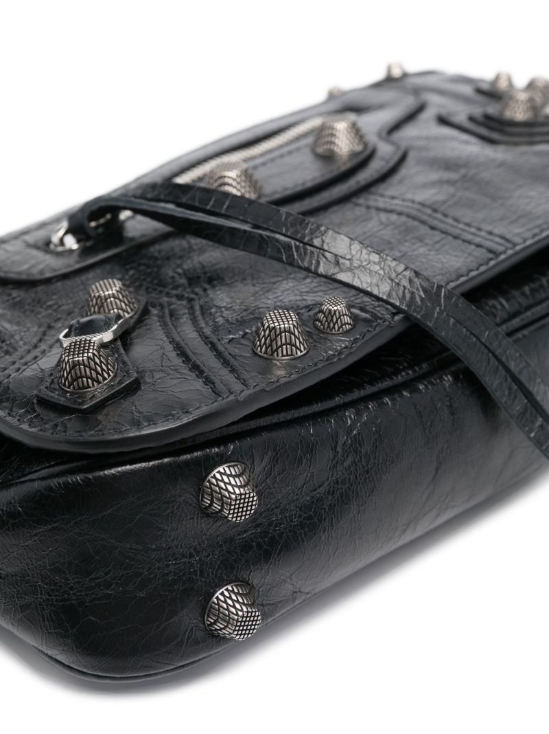 Black Le Cagole Leather Cross Body Bag