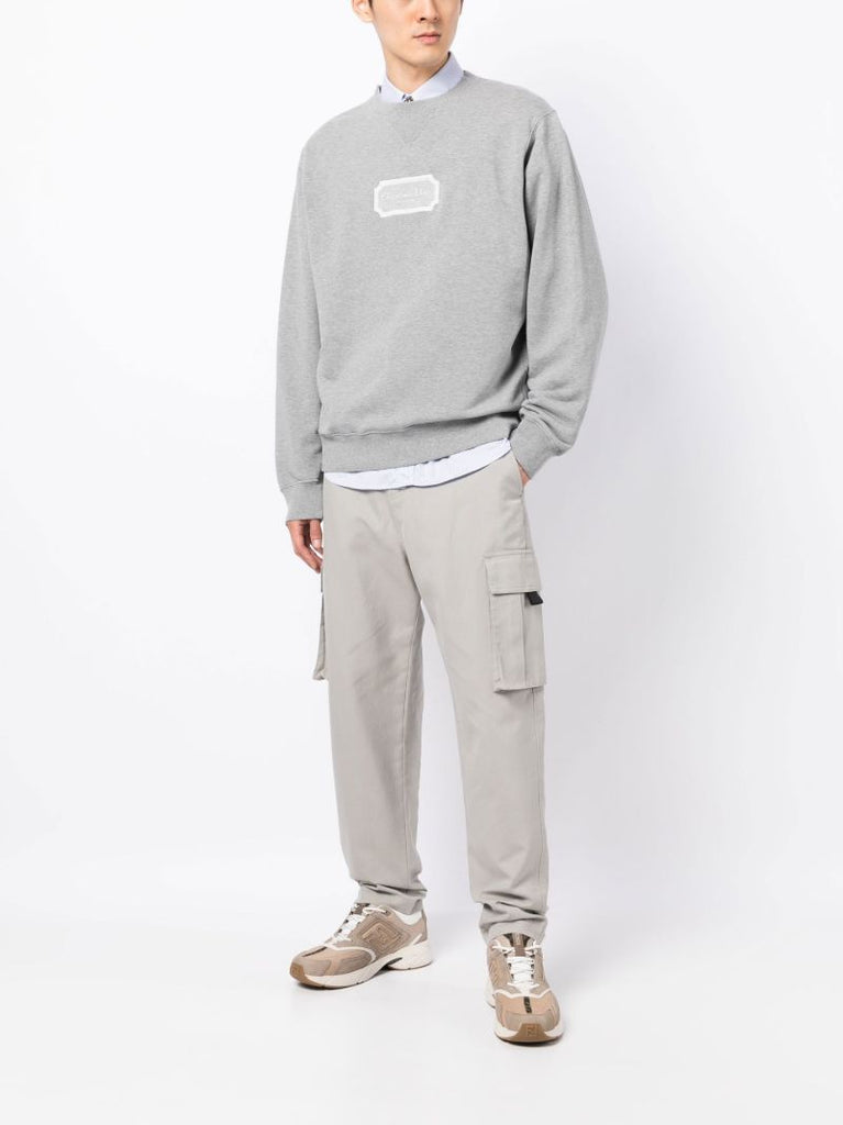 Grey Cotton Cargo Trousers