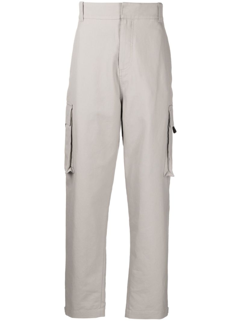 Grey Cotton Cargo Trousers