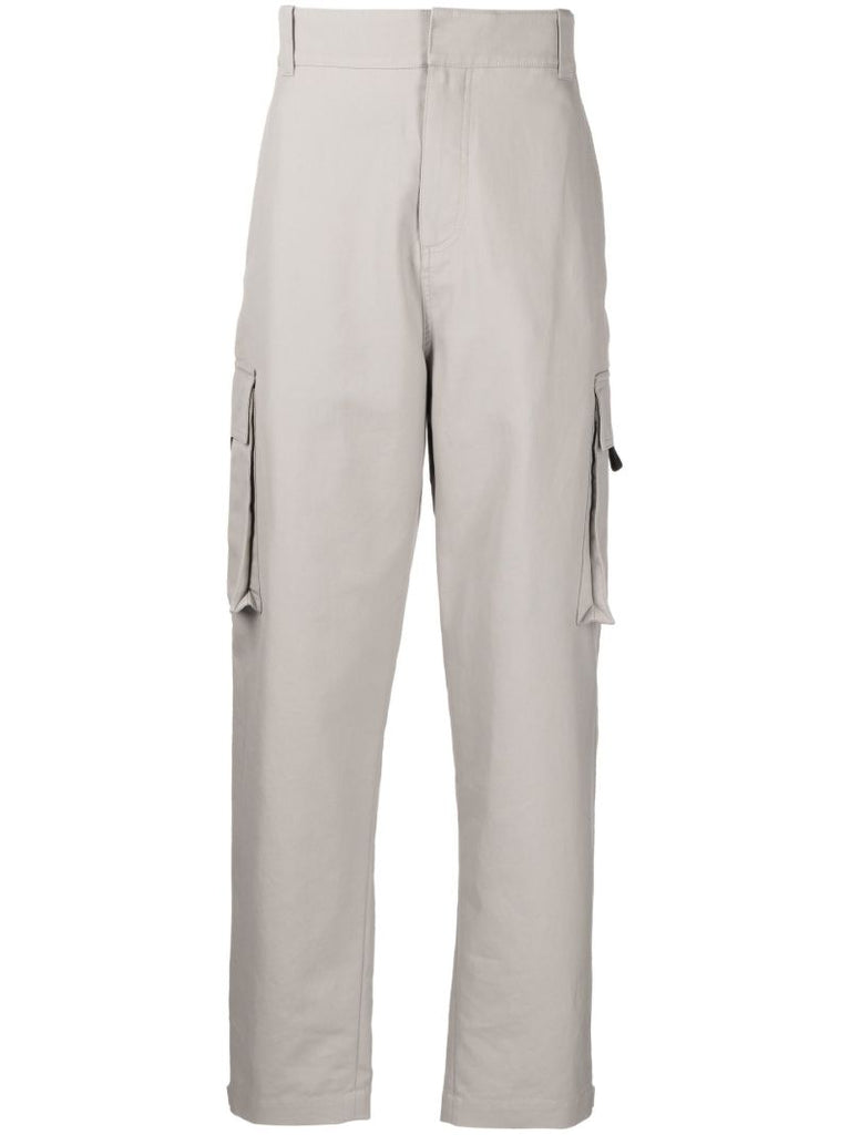 Grey Cotton Cargo Trousers