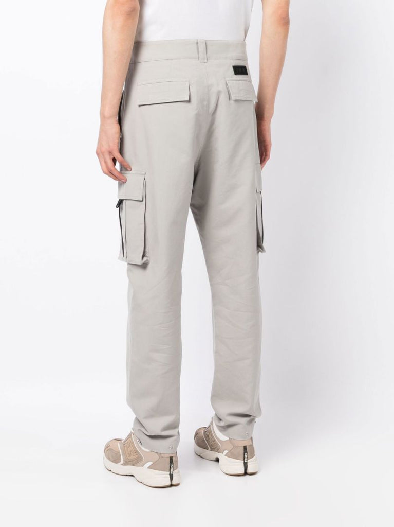 Grey Cotton Cargo Trousers