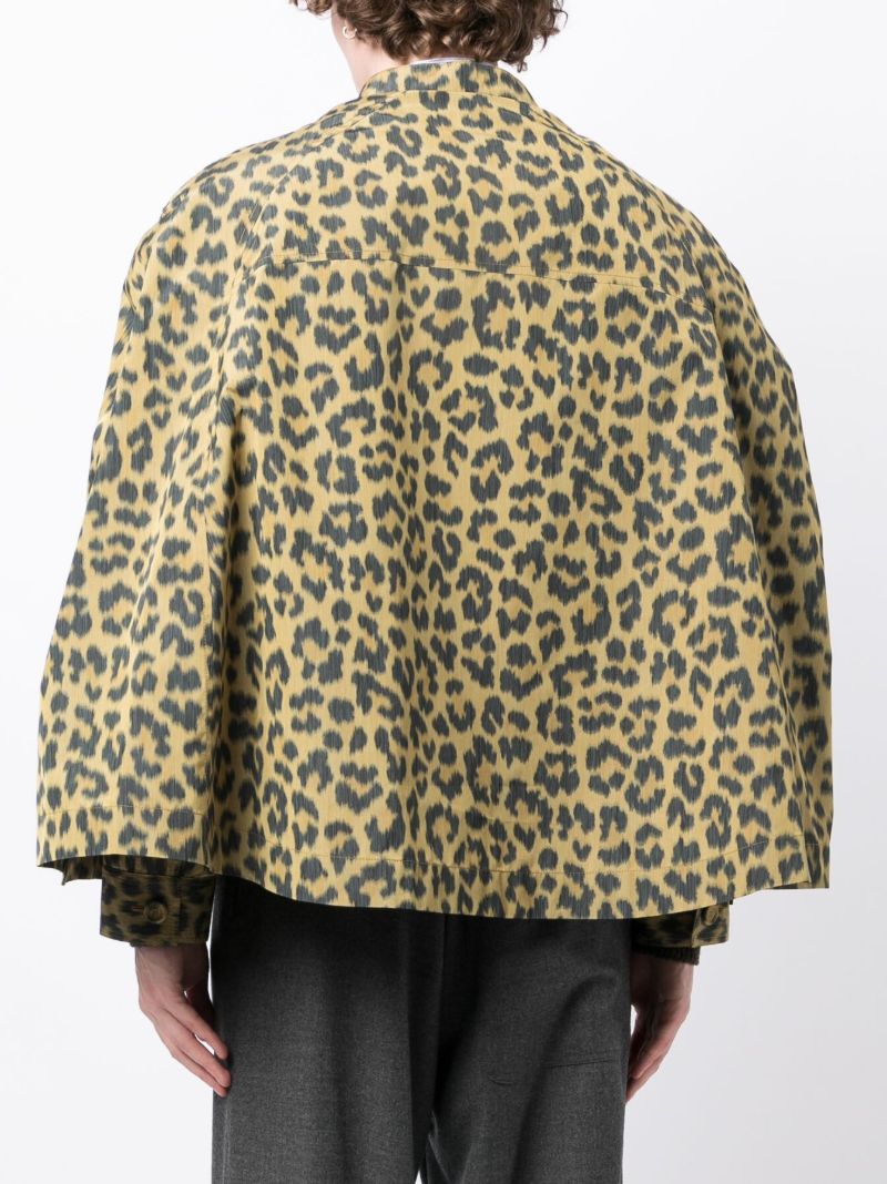 Yellow Leopard-print Cape Jacket