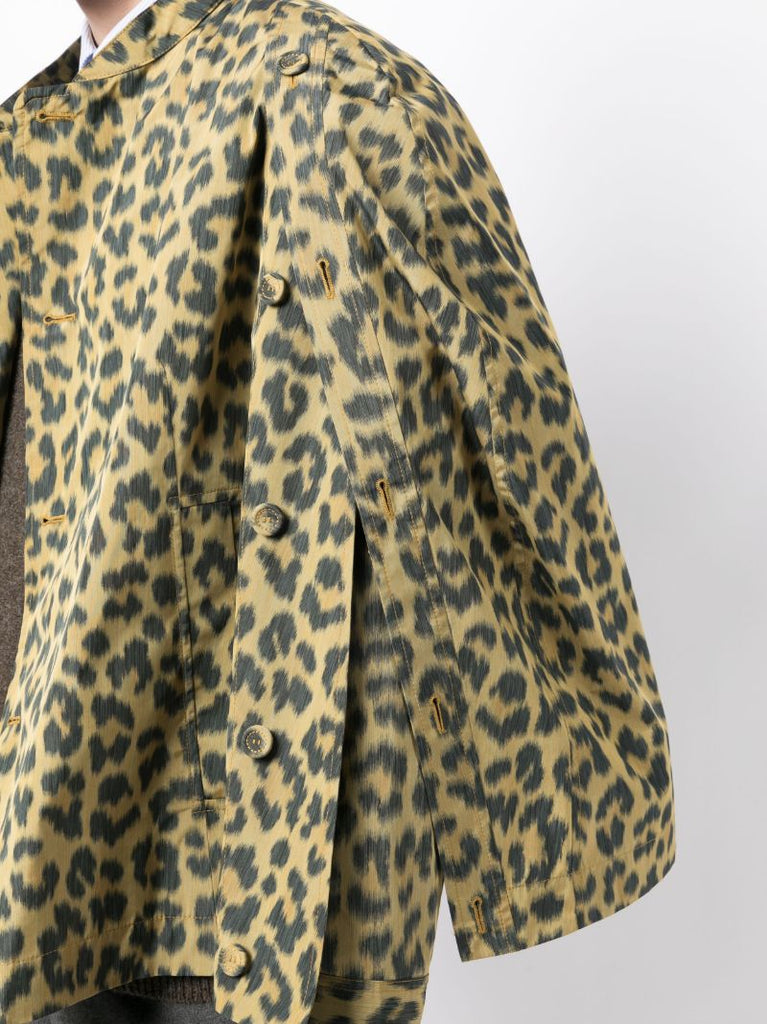 Yellow Leopard-print Cape Jacket