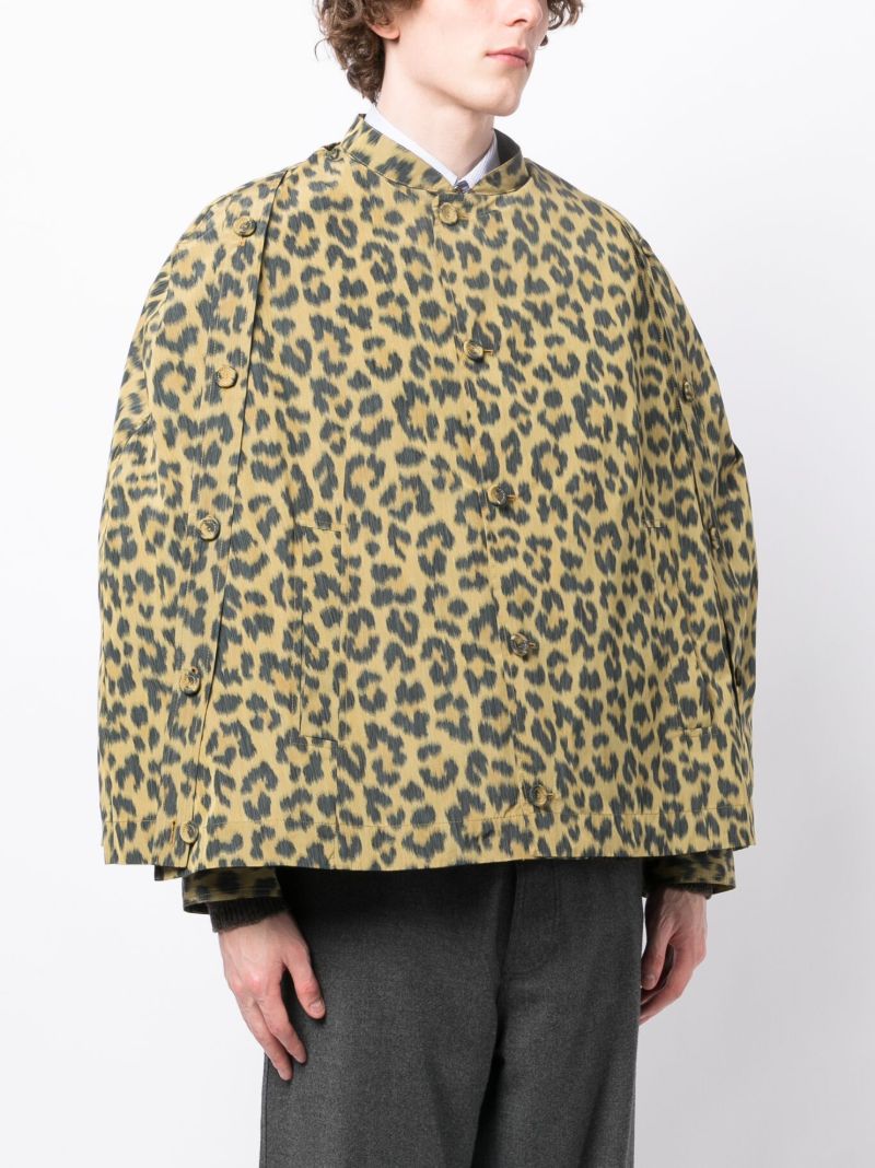 Yellow Leopard-print Cape Jacket