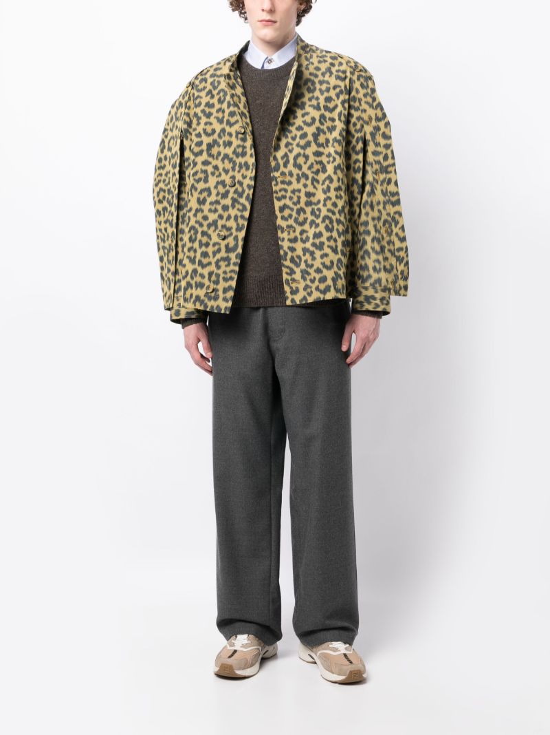 Yellow Leopard-print Cape Jacket