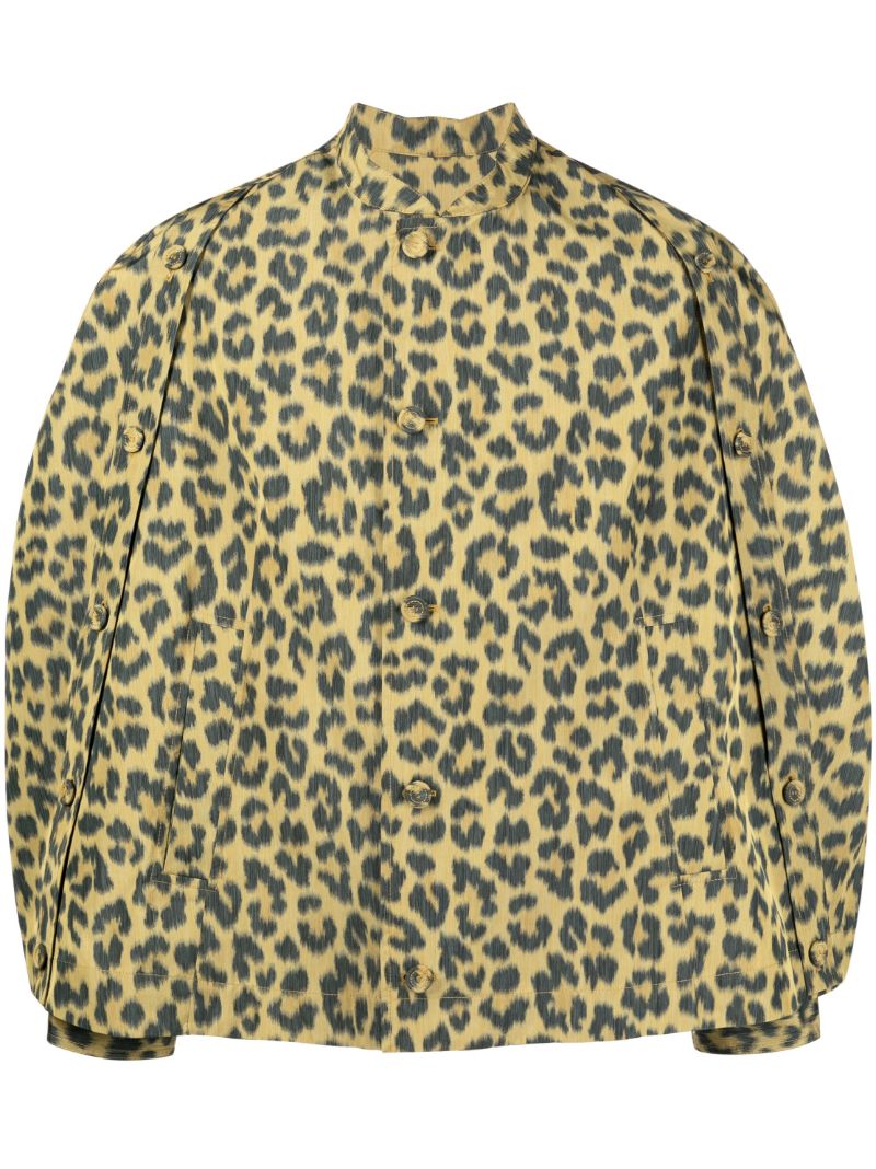 Yellow Leopard-print Cape Jacket