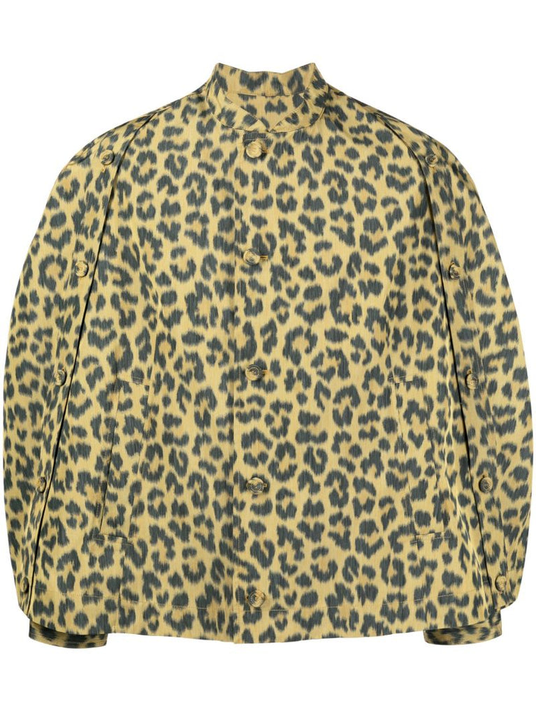 Yellow Leopard-print Cape Jacket