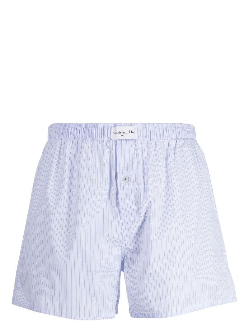 Blue Logo Patch Pinstripe Boxer Briefs