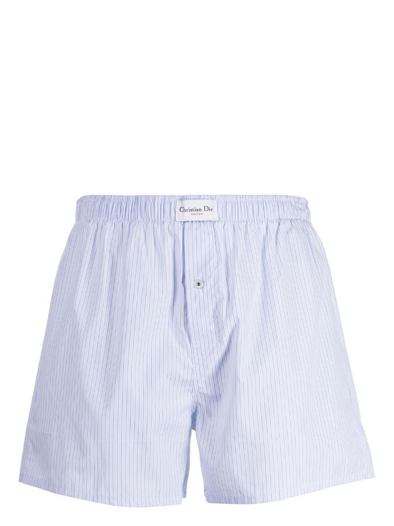 Blue Logo Patch Pinstripe Boxer Briefs