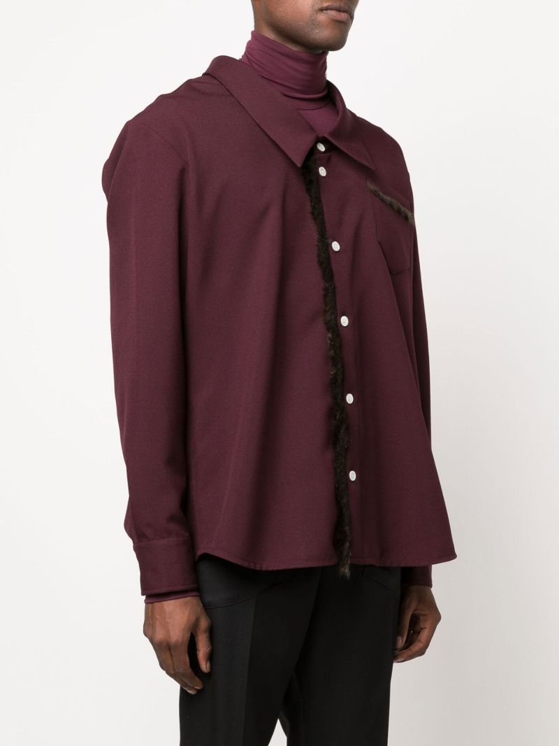 Red Omaro Faux Fur-trim Overshirt