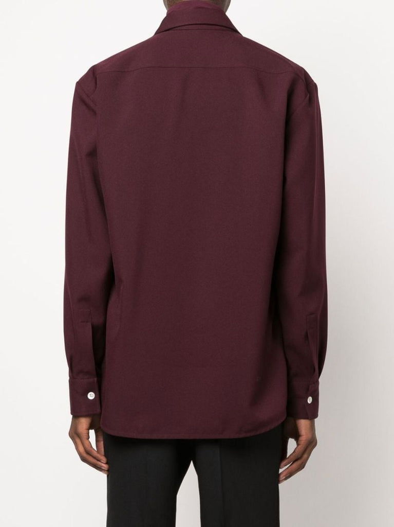 Red Omaro Faux Fur-trim Overshirt