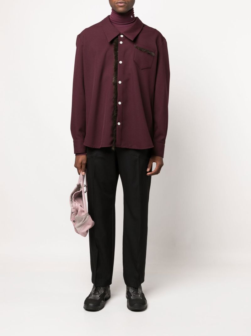 Red Omaro Faux Fur-trim Overshirt