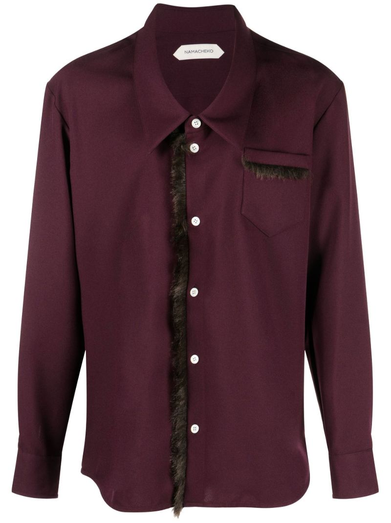 Red Omaro Faux Fur-trim Overshirt