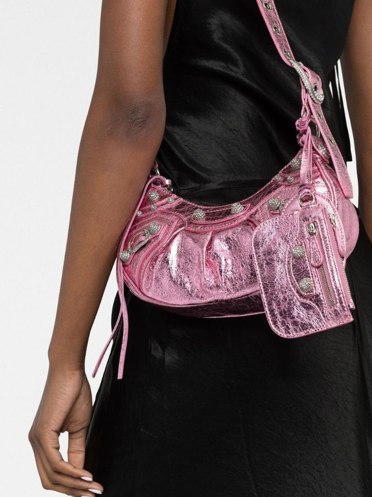 Pink Le Cagole Xs Leather Shoulder Bag