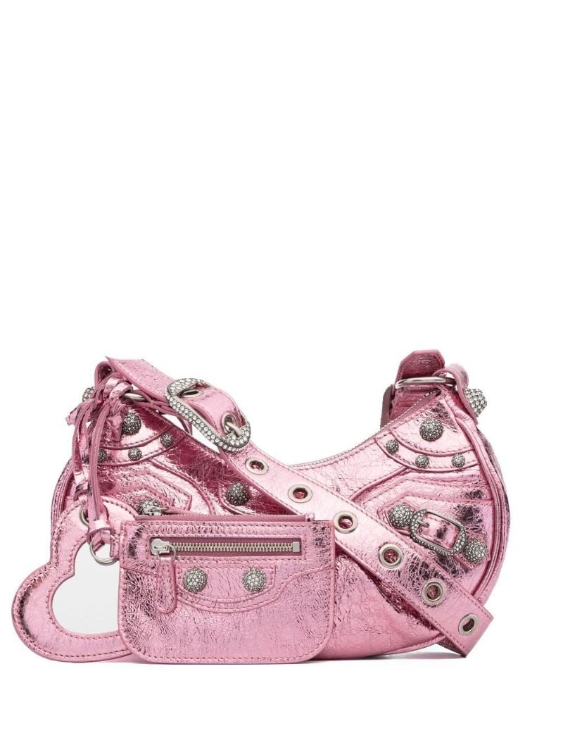 Pink Le Cagole Xs Leather Shoulder Bag