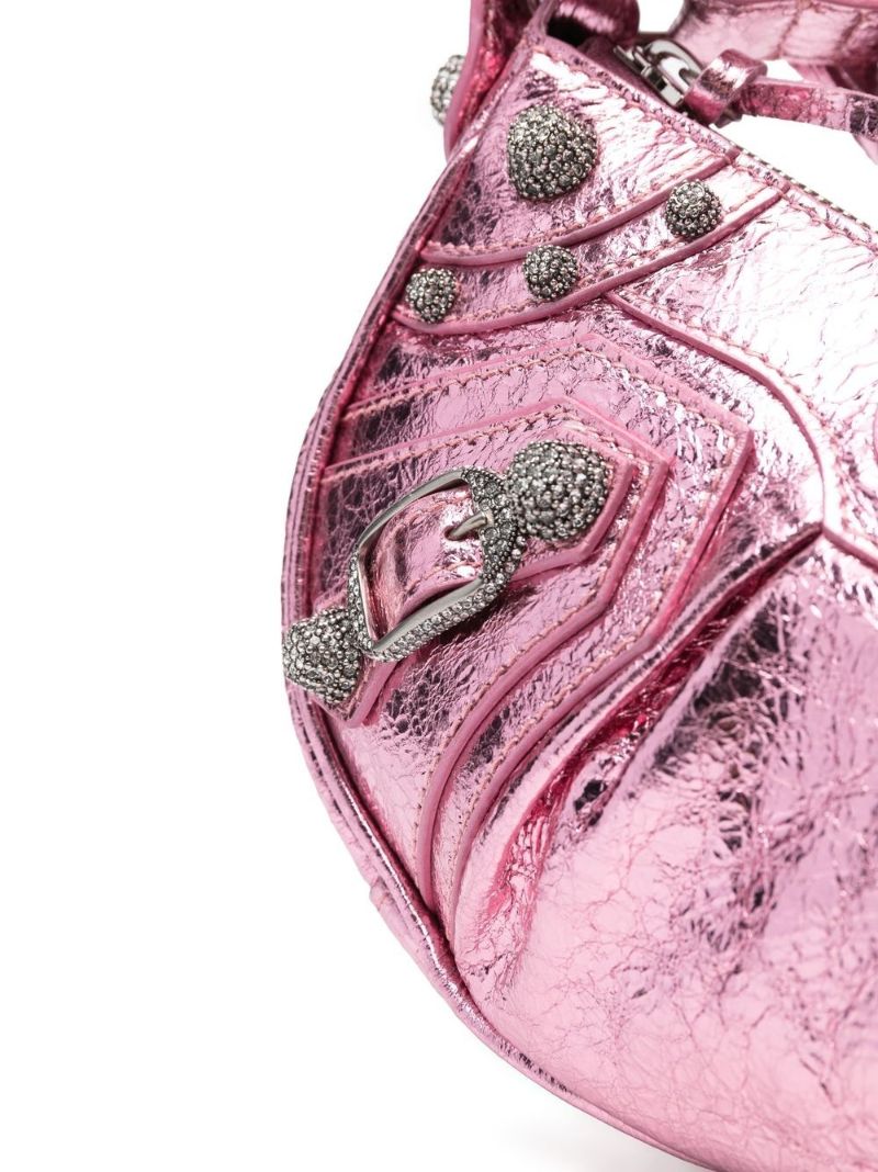 Pink Le Cagole Xs Leather Shoulder Bag